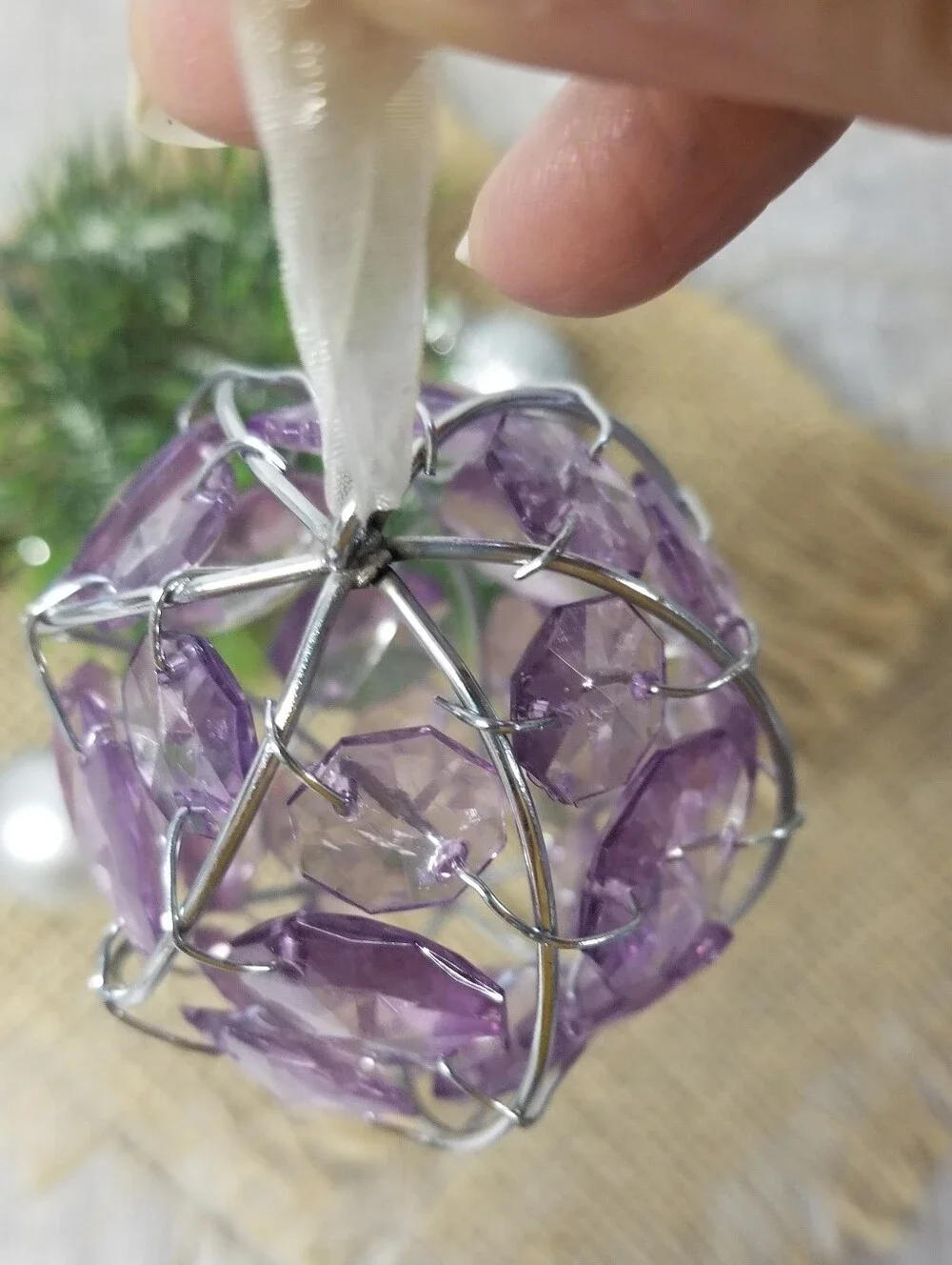 Jeweled Teardrop Shaped Ornament